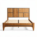 Wooden bed frame with a storage headboard - 200 x 160 x 120cm