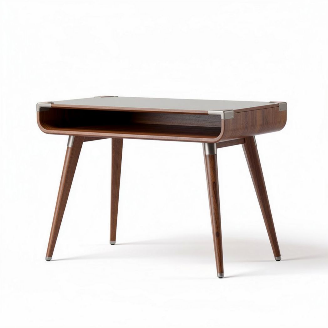 Wooden side table with open shelf for living room - 80 x 60 x 75cm