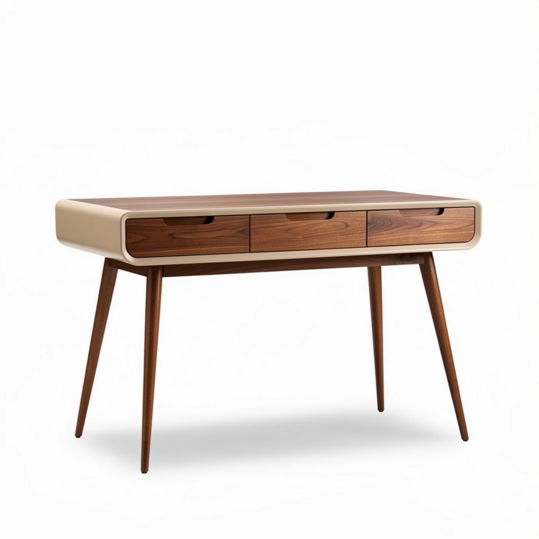 Wooden writing desk with drawers for home office - 120 x 60 x 75cm