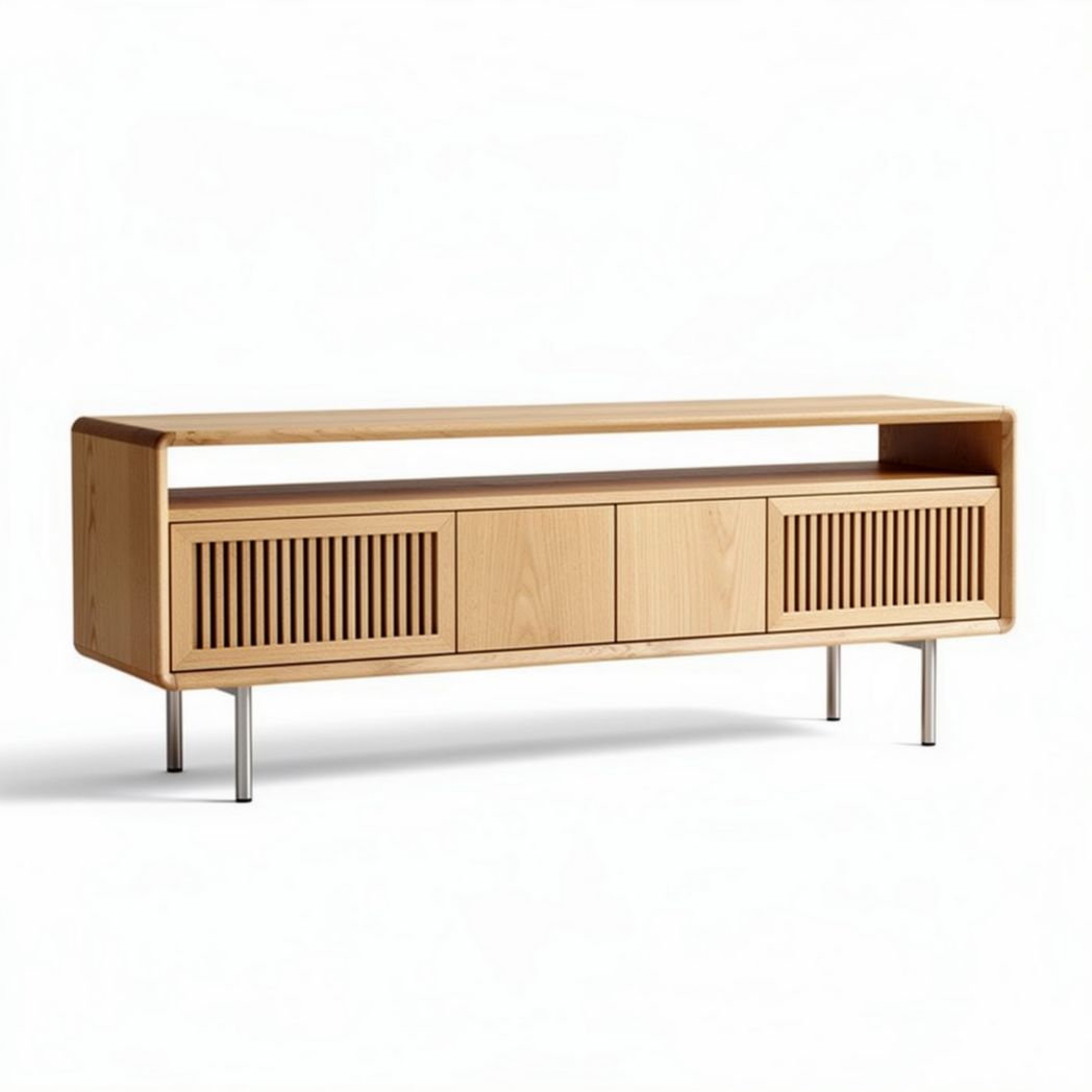 Wooden TV stand with storage - 150 x 40 x 50cm