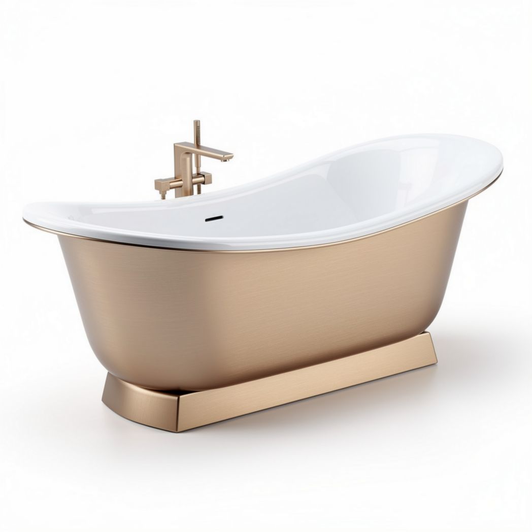 Freestanding copper bathtub with modern design - 170 x 70 x 60cm