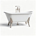 Freestanding acrylic bathtub with sleek chrome faucet - 150 x 70 x 60cm